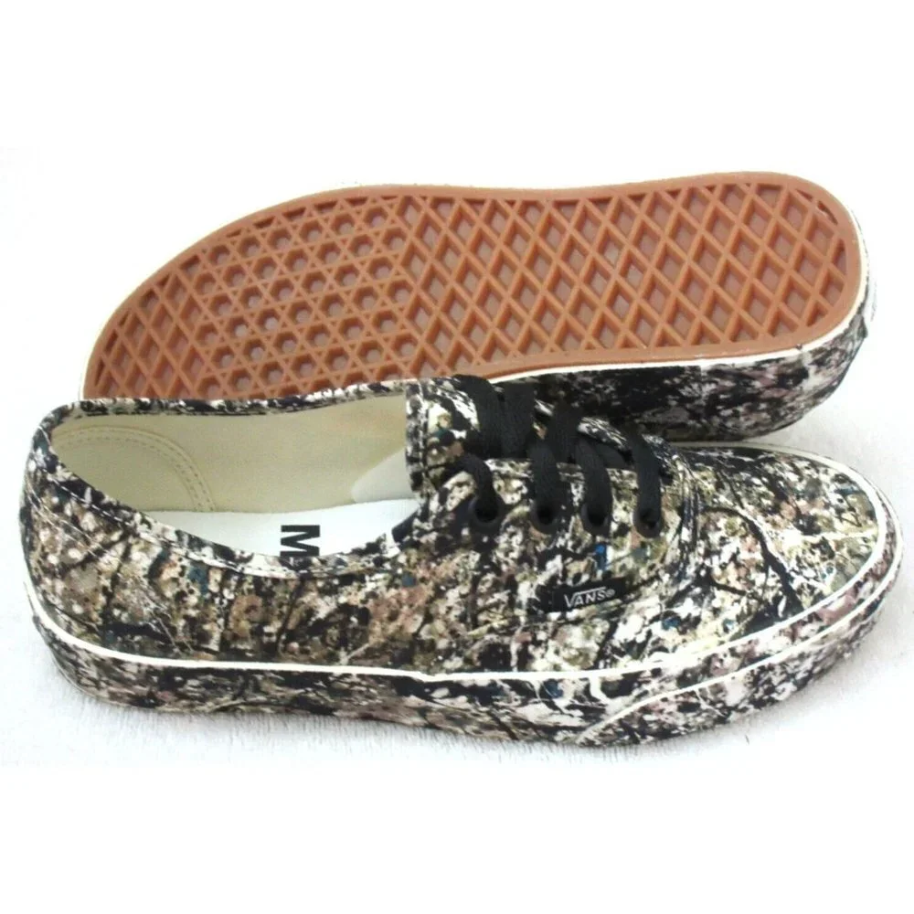Vans x MoMA Women's Authentic Jackson Pollock Canvas Shoes Black Size 7 NIB